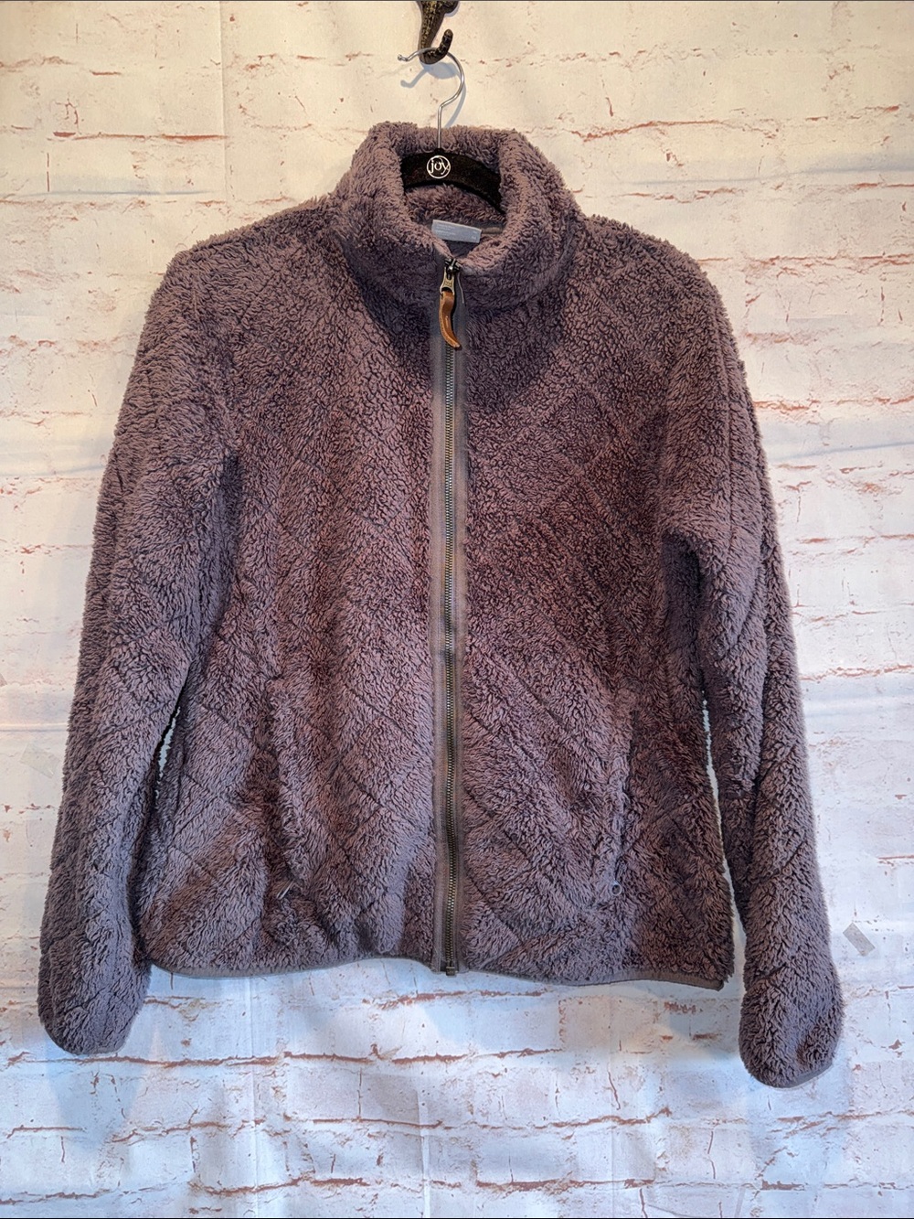 Columbia med Plush Full-Zip Teddy Jacket zippered pockets collared neck warm